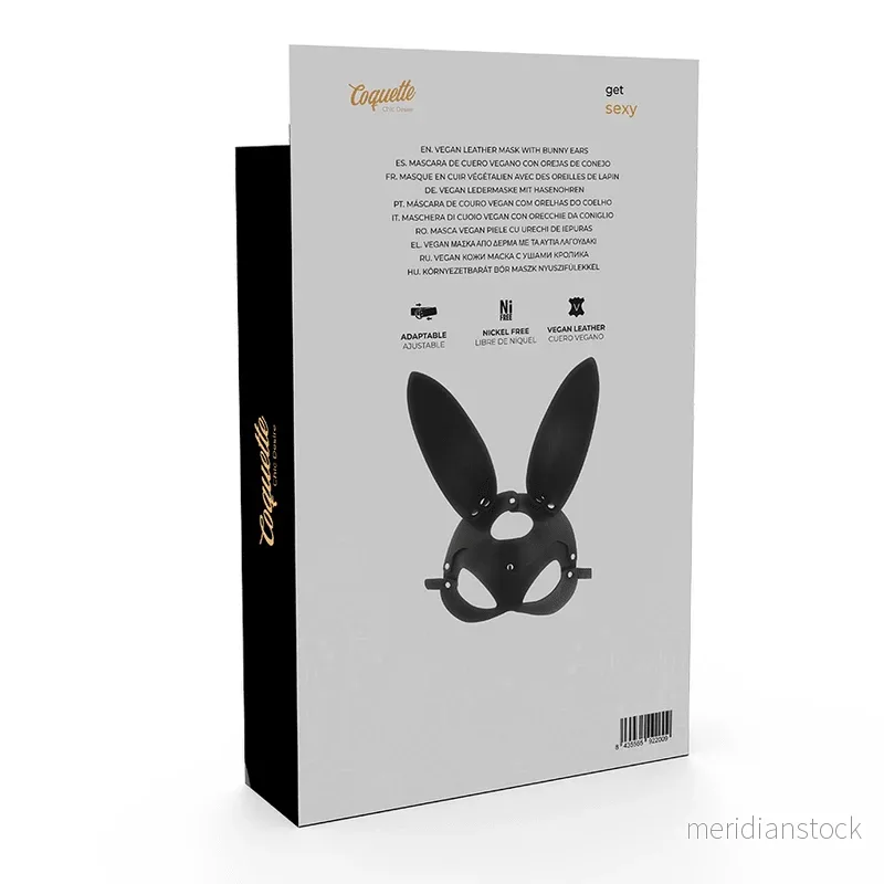 COQUETTE CHIC DESIRE - VEGAN LEATHER MASK WITH BUNNY EARS - Bild 3