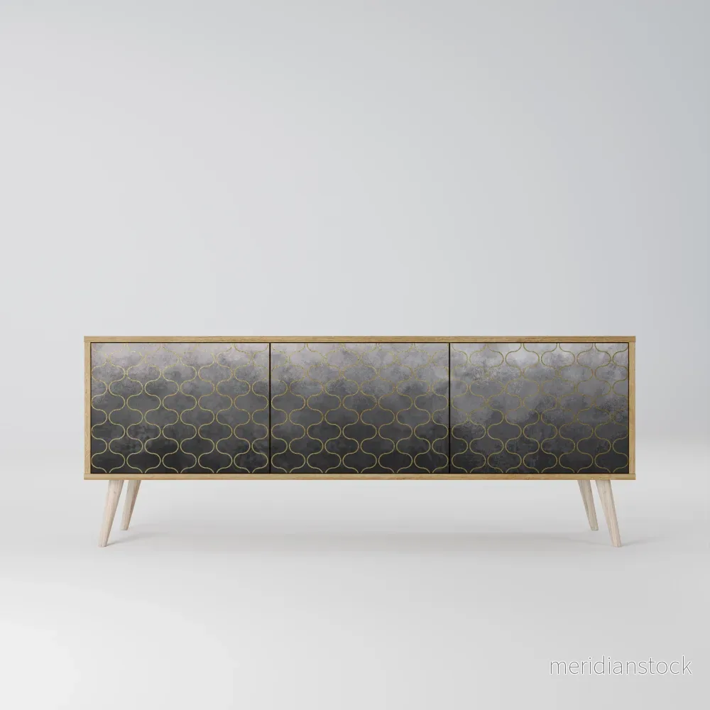 TESSELATED GRAYISH TV-bänk med 3 dörrar - Bild 2