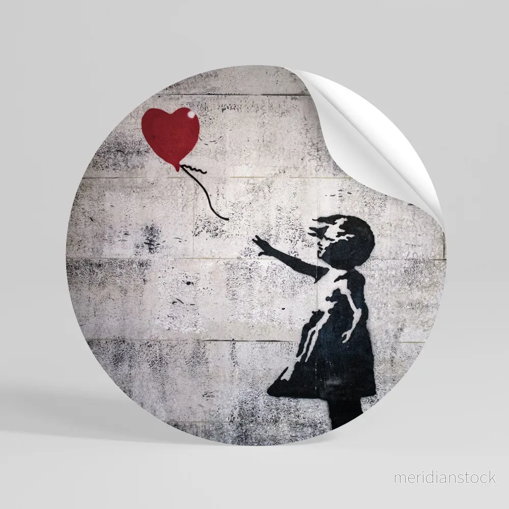 BALLON GIRL (BANKSY) Rund väggdekal - Bild 3