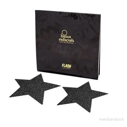 BIJOUX - INDISCRETS FLASH BLACK STAR NIPPLE CAPS - Bild 2