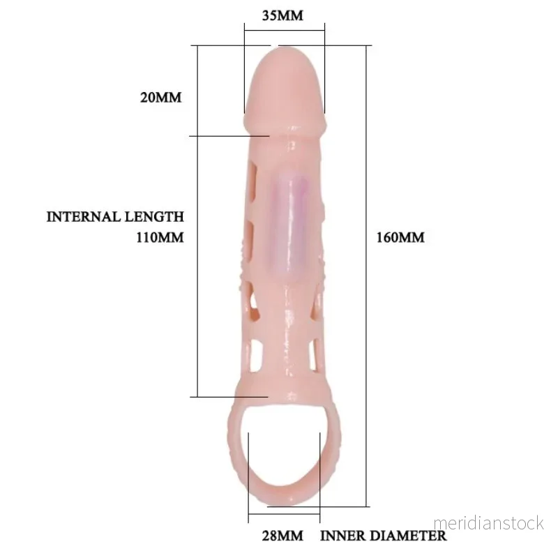 PRETTY LOVE - HARRISON PENIS EXTENDER COVER WITH VIBRATION AND STRAP 13.5 CM