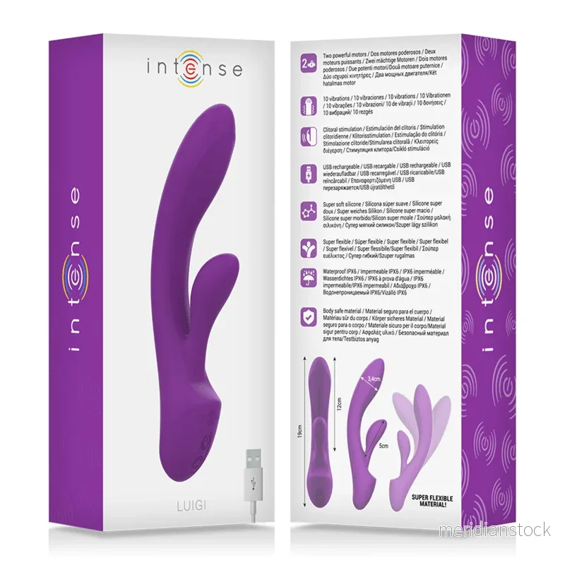 INTENSE - LUIGI RABBIT VIBRATOR LIQUID SILICONE PURPLE