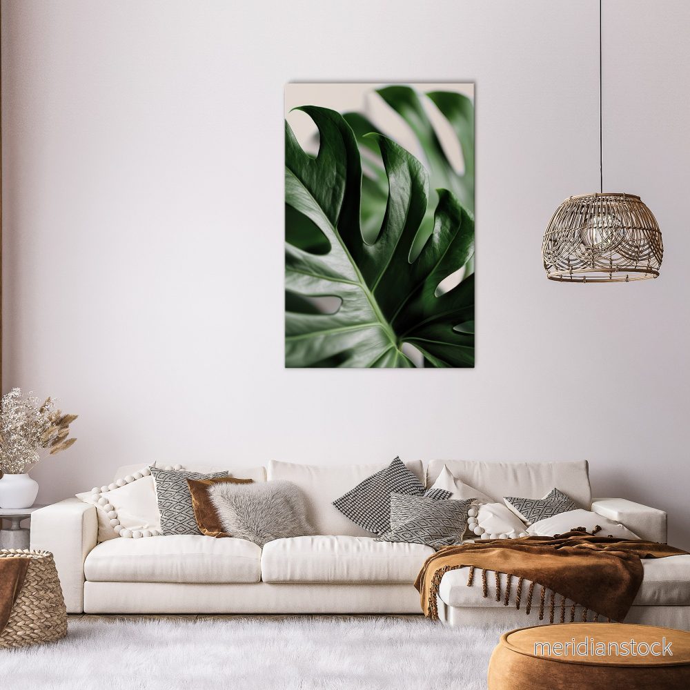 SHARP MONSTERA Vertical Canvas Print - Bild 2