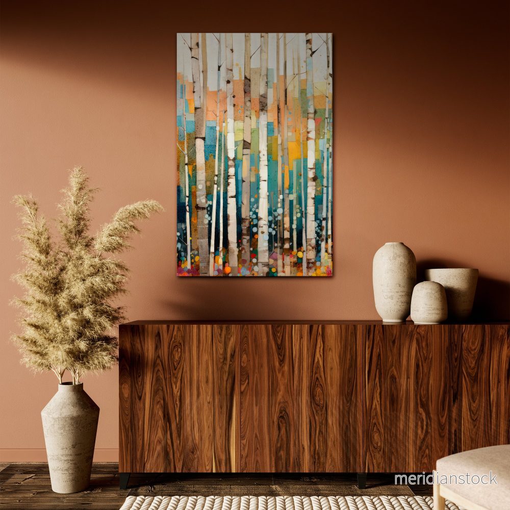 BIRCH KALEIDOSCOPE Vertical Canvas Print BIRCH KALEIDOSCOPE Vertical Canvas Print