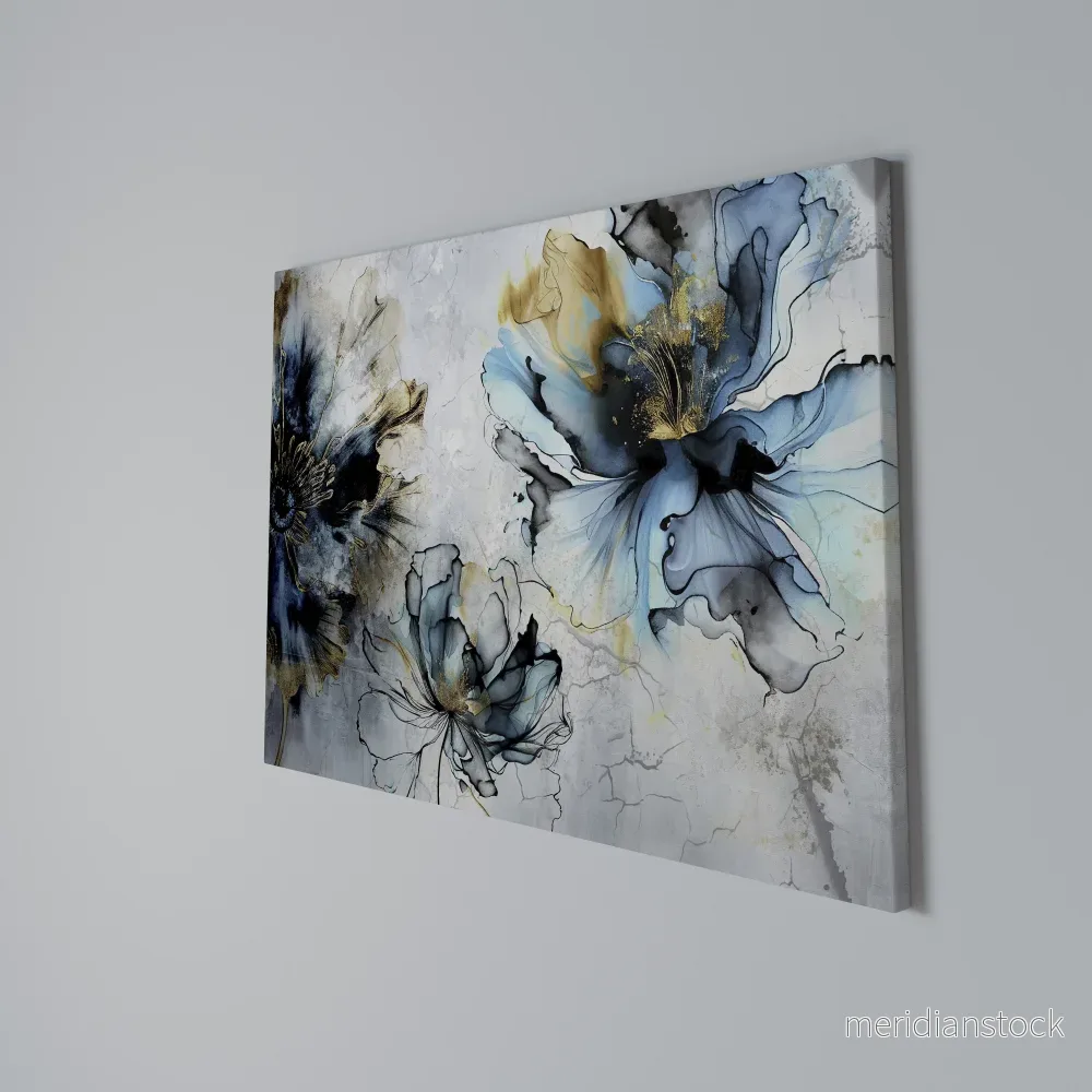 COBALT BLOSSOMS Horizontal Canvas Print - Bild 3