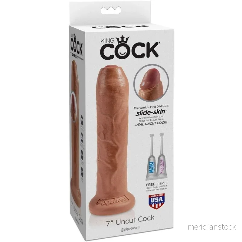 KING COCK - UNCUT REALISTIC PENIS 17.8 CM CARAMEL - Bild 3