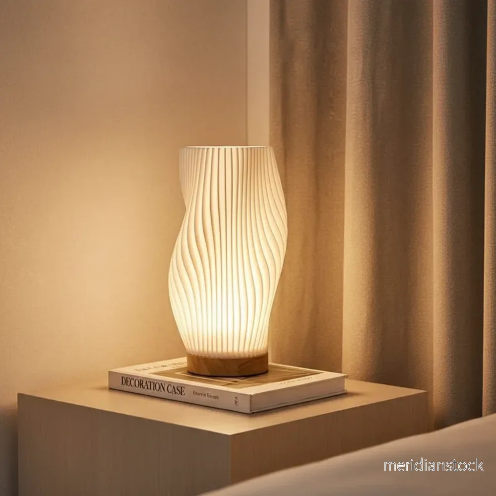 Vågformad bordslampa - GlowRipple