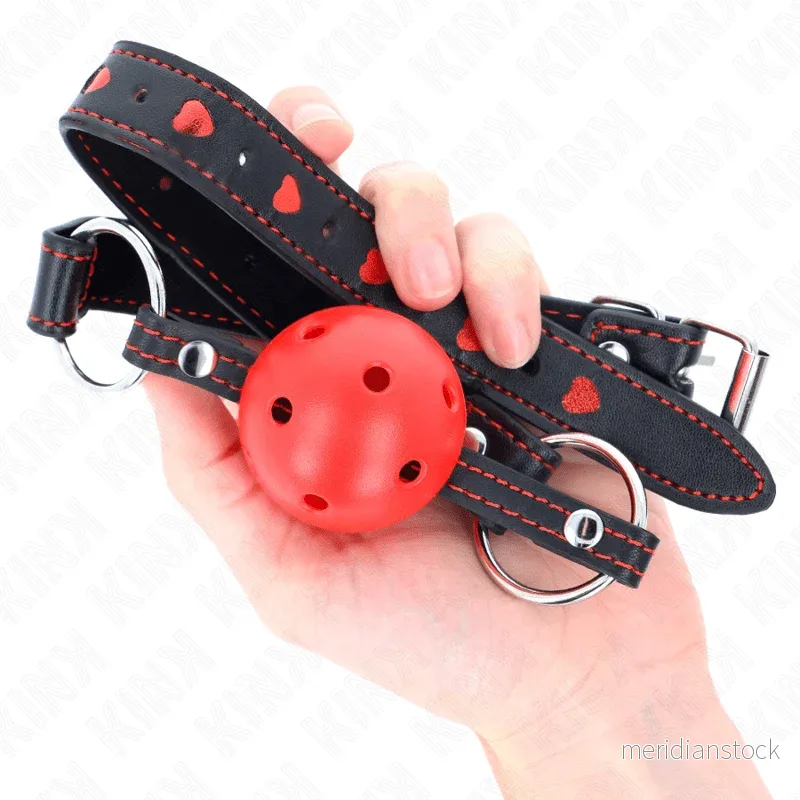 KINK - HOLLOW HARD RED BALL GAG MODEL 2 65 x 2.5 CM - Bild 2