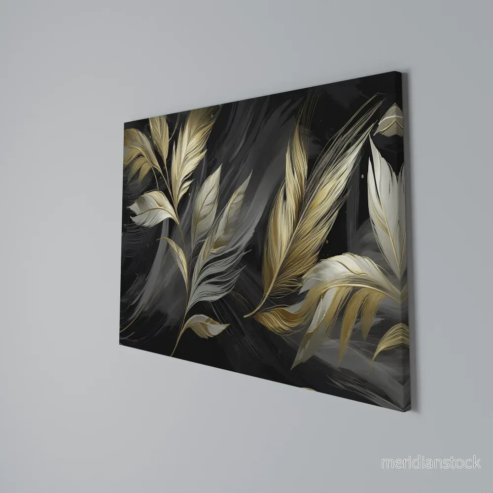 MYSTIC GOLD LEAVES Horizontal Canvas Print - Bild 3