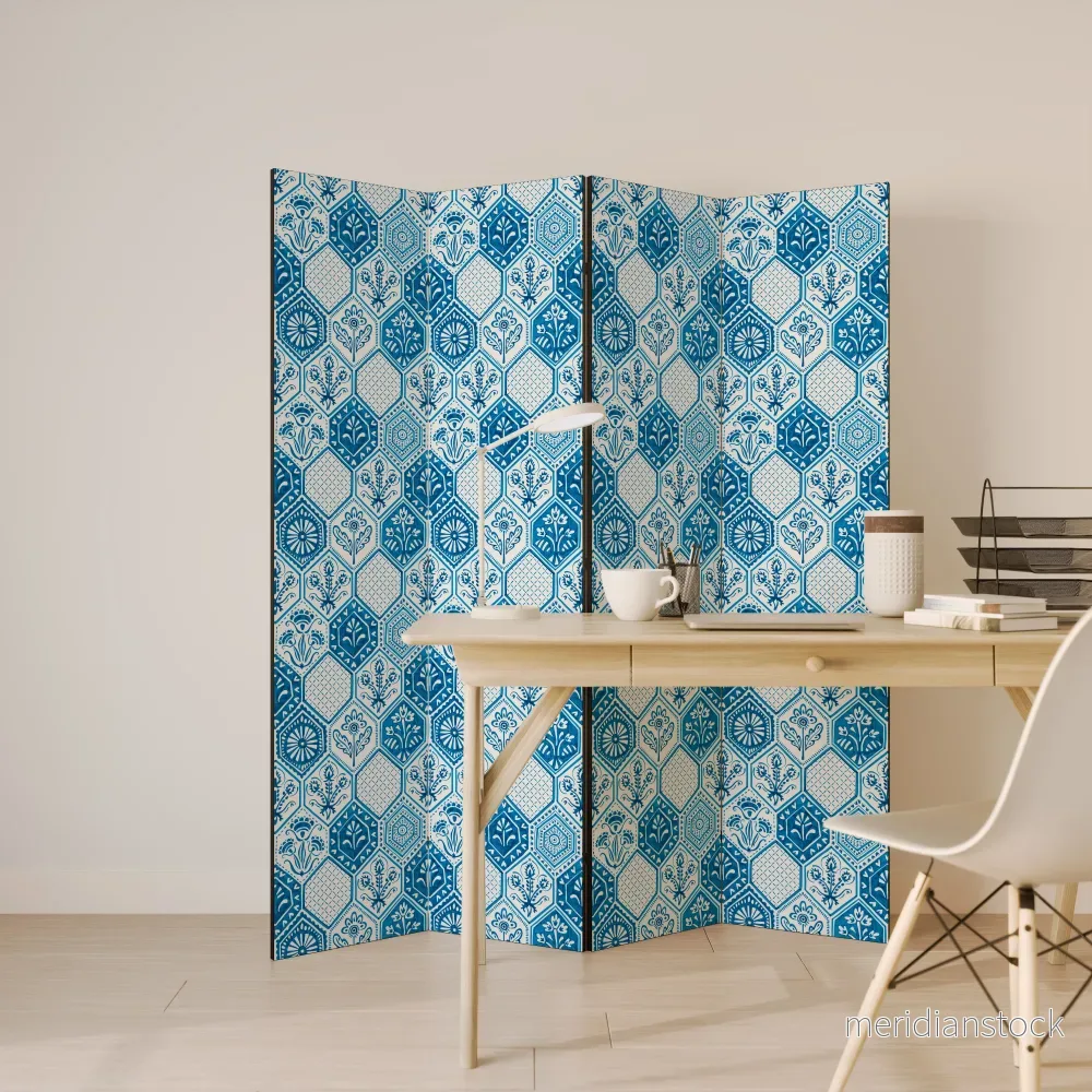 AQUATIC HEXAGON DREAM Rumsavdelare 4 paneler - Bild 3
