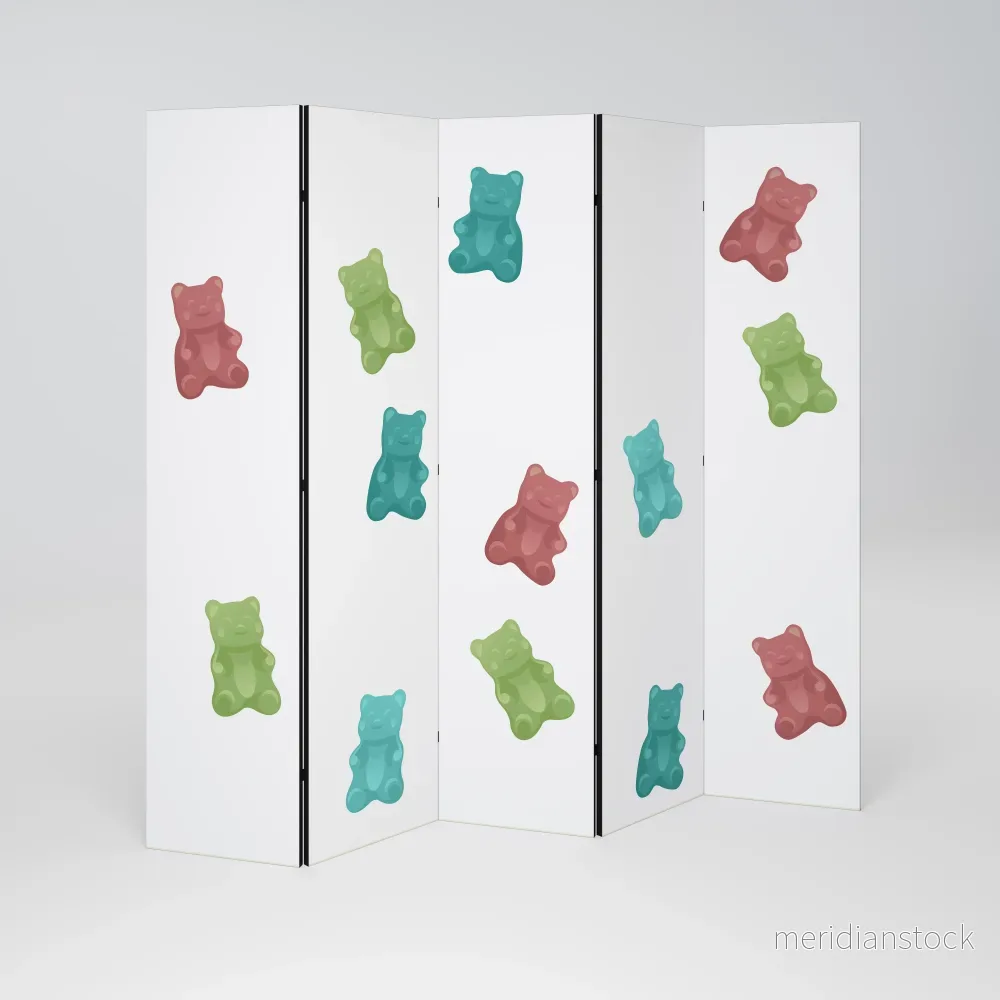 GUMMY BEARS Dekorativ rumsavdelare – 5 paneler