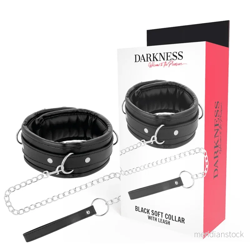 DARKNESS - SOFT LEATHER NECKLACE WITH CHAIN - Bild 2
