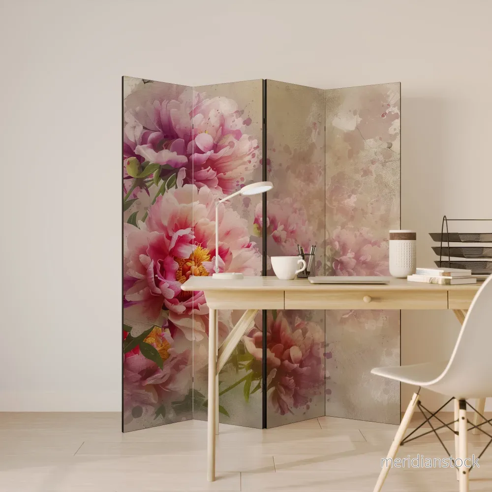 PEONY WHISPER Rumsavdelare 4 paneler - Bild 3