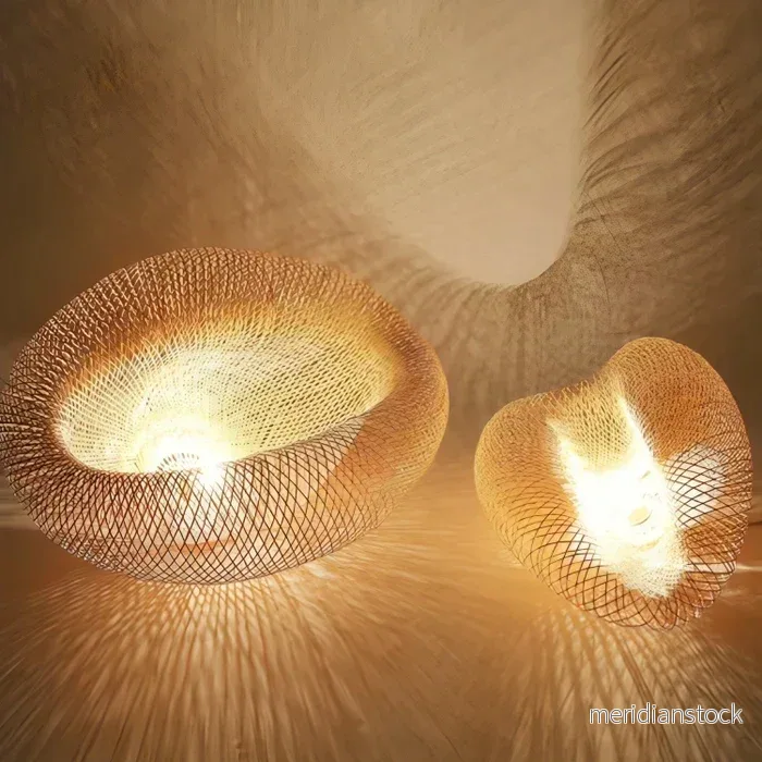 Trendig hängande lampa i rotting - NaturGlow - Bild 3
