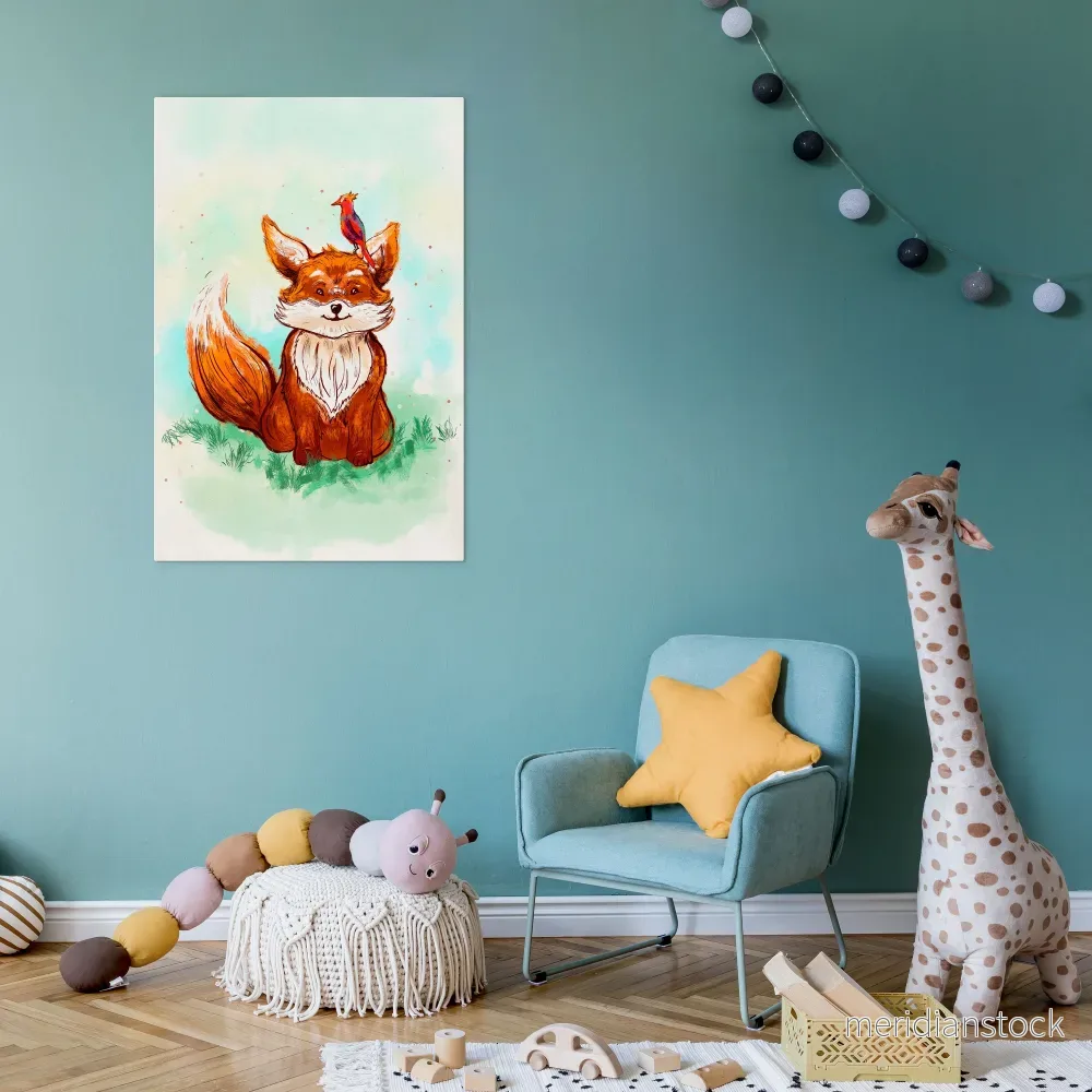 FOX FRIENDS Vertical Canvas Print - Bild 2