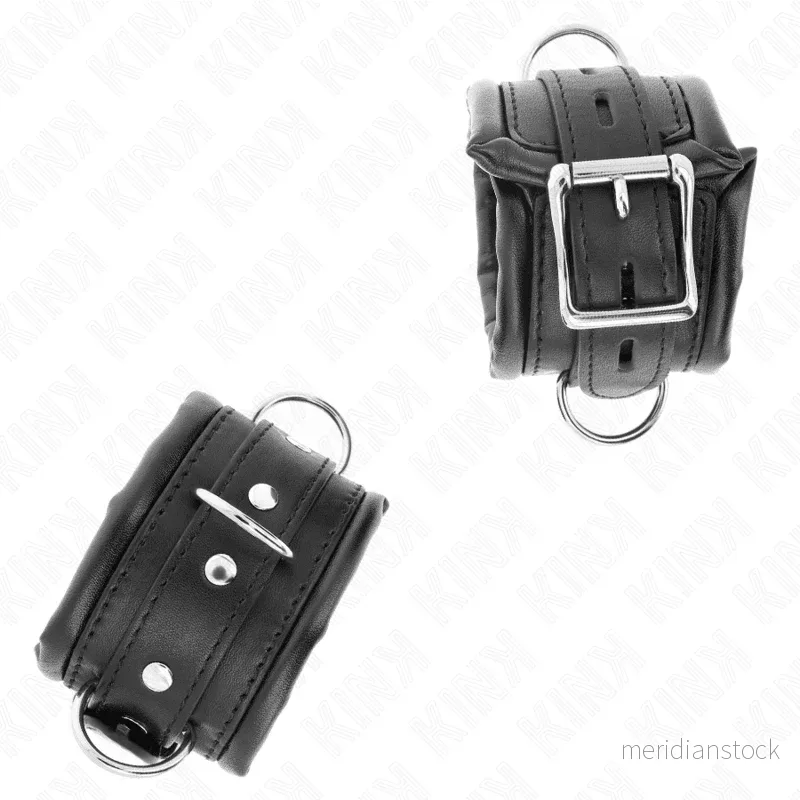 KINK - HEAVY WRIST RESTRAINTS WITH BLACK FUR LINED ADJUSTABLE 20-30 CM X 6 CM - Bild 2