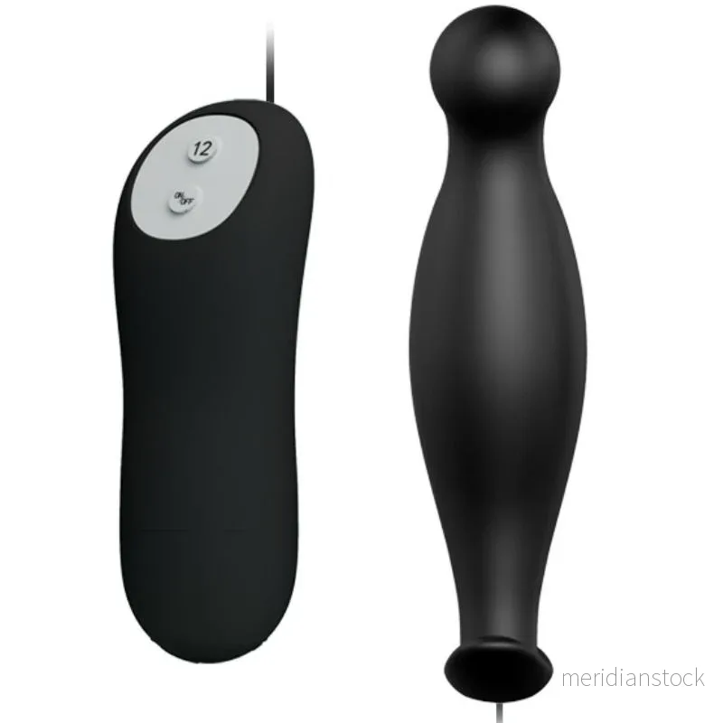 PRETTY LOVE - SILICONE ANAL PLUG 12 VIBRATION MODES BLACK - Bild 2