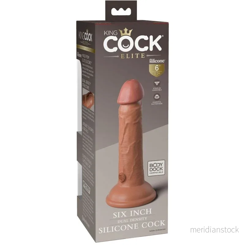 KING COCK - ELITE REALISTIC SILICONE DILDO 15.2 CM CARAMEL - Bild 3