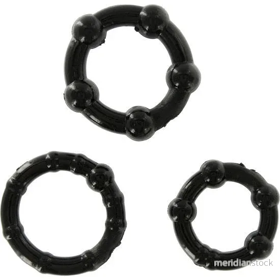SEVEN CREATIONS - SET OF THREE BLACK PENIS RINGS - Bild 2