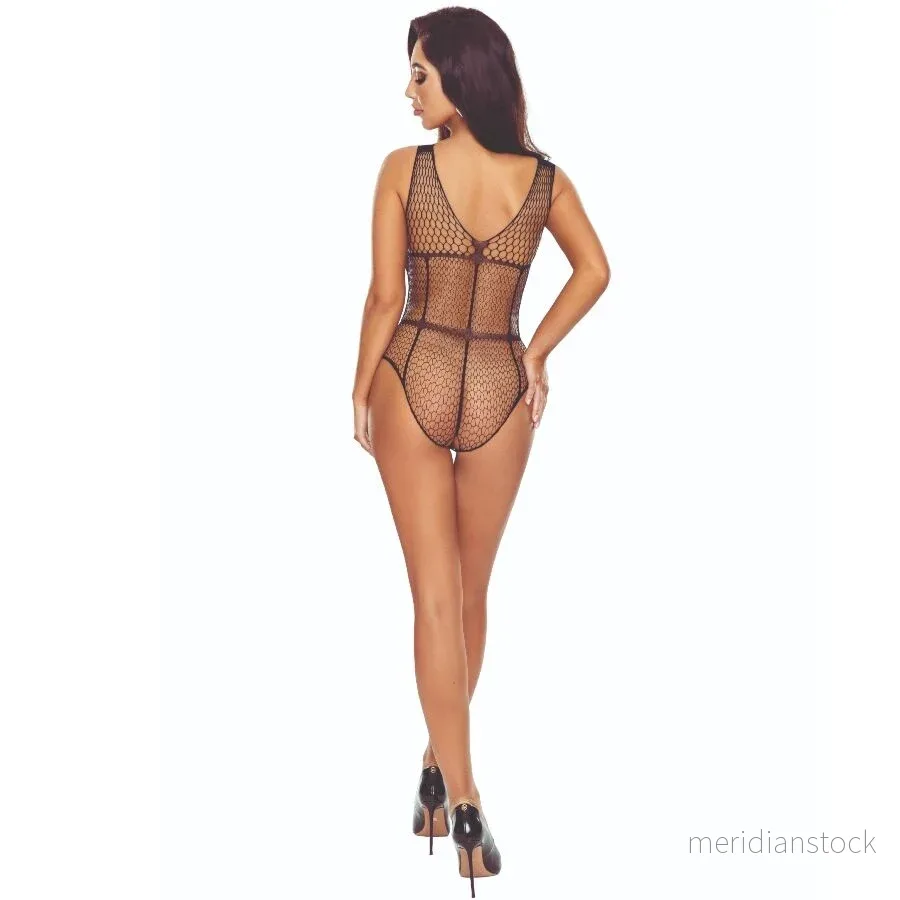 PASSION - BS114 BLACK GRID BODYSTOCKING - Bild 2