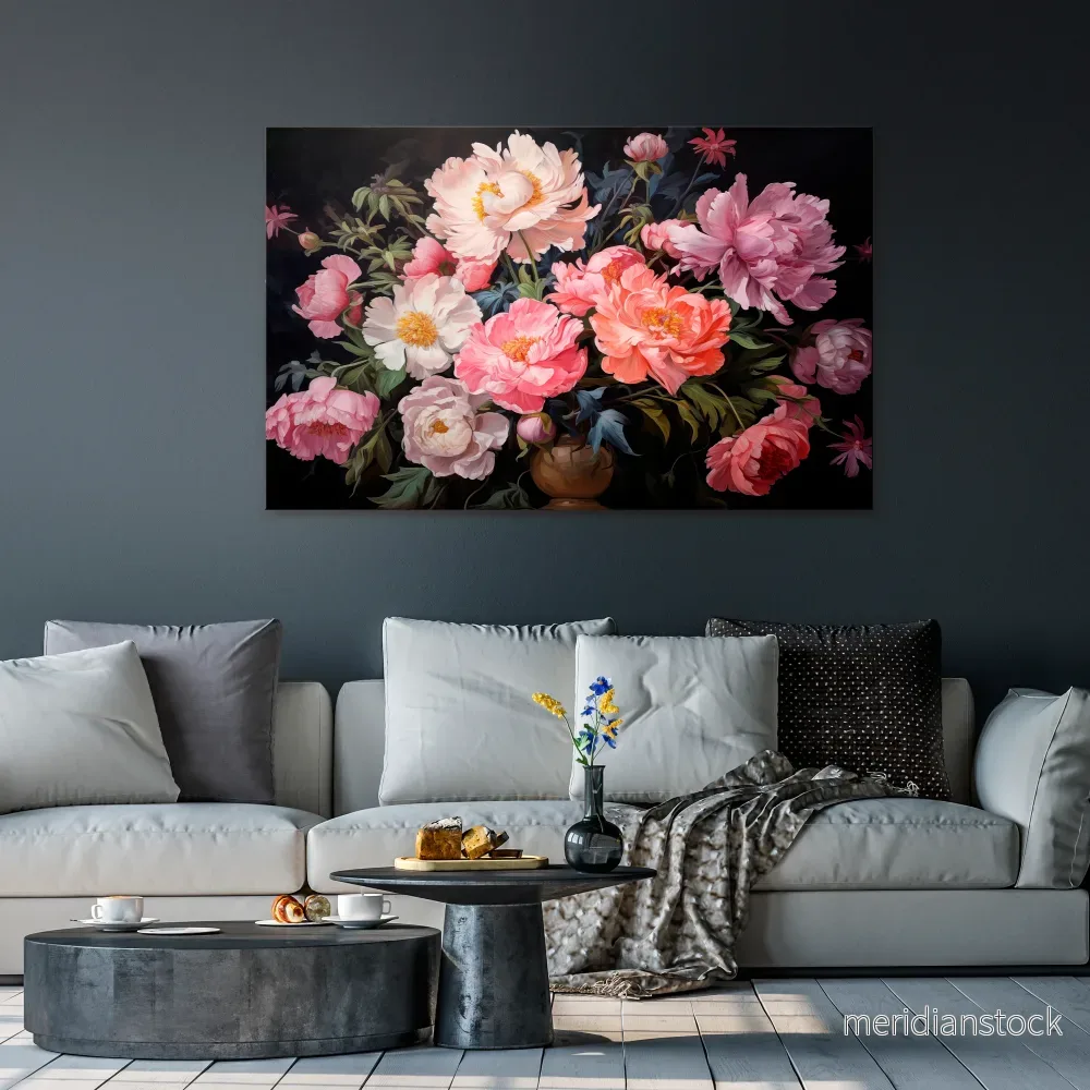 PEONIES BLOSSOM Horizontal Canvas Print - Bild 2