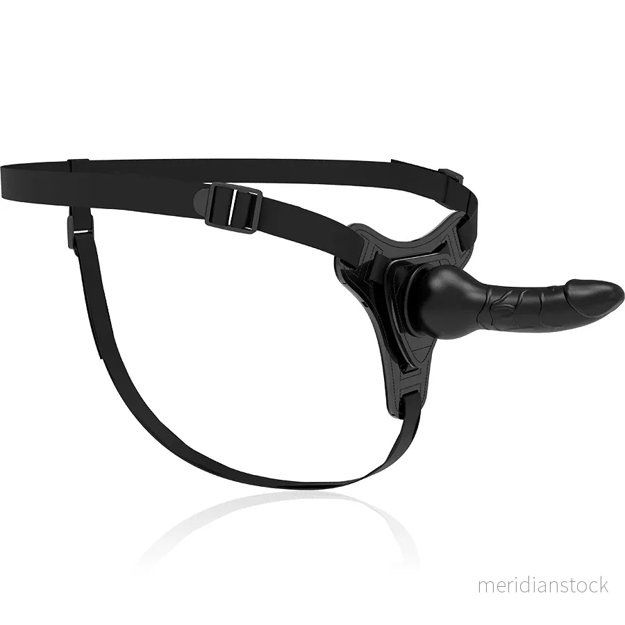 FETISH SUBMISSIVE HARNESS - BLACK SILICONE REALISTIC 16 CM