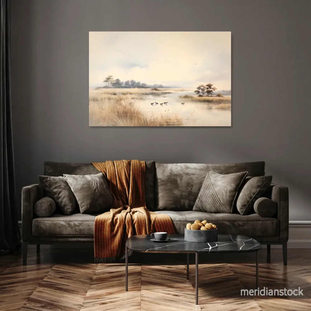 LAKESIDE NOSTALGY Horizontal Canvas Print