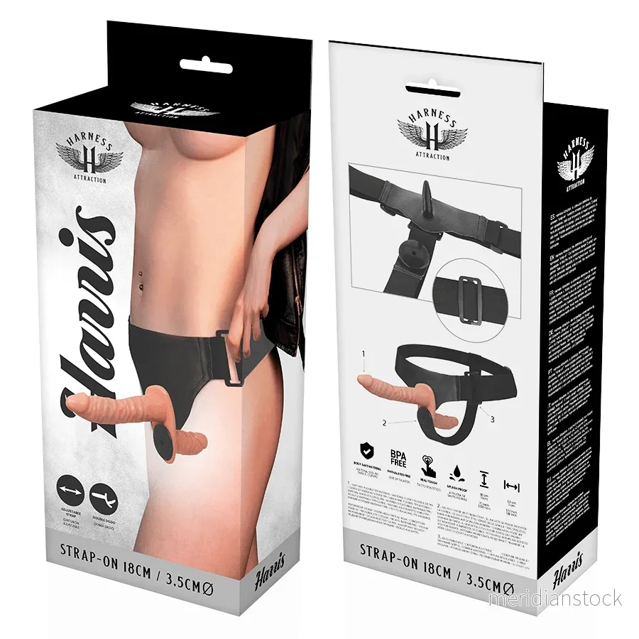 HARNESS ATTRACTION - HARRIS DOUBLE PENETRACI N WITH VIBRATION 18 CM -O- 3.5 CM