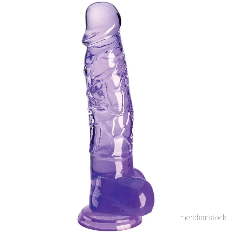 KING COCK - CLEAR REALISTIC PENIS WITH BALLS 16.5 CM PURPLE - Bild 3