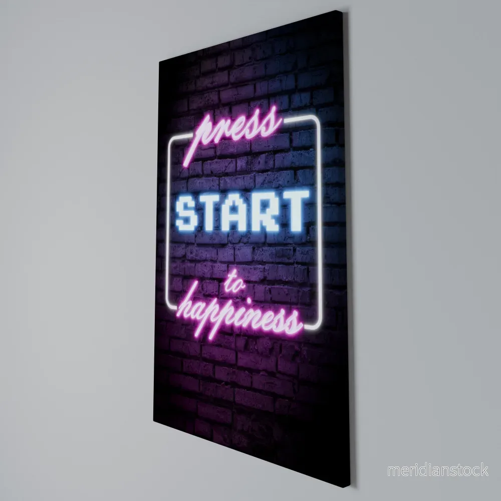 PRESS PLAY FOR JOY Vertical Canvas Print - Bild 3
