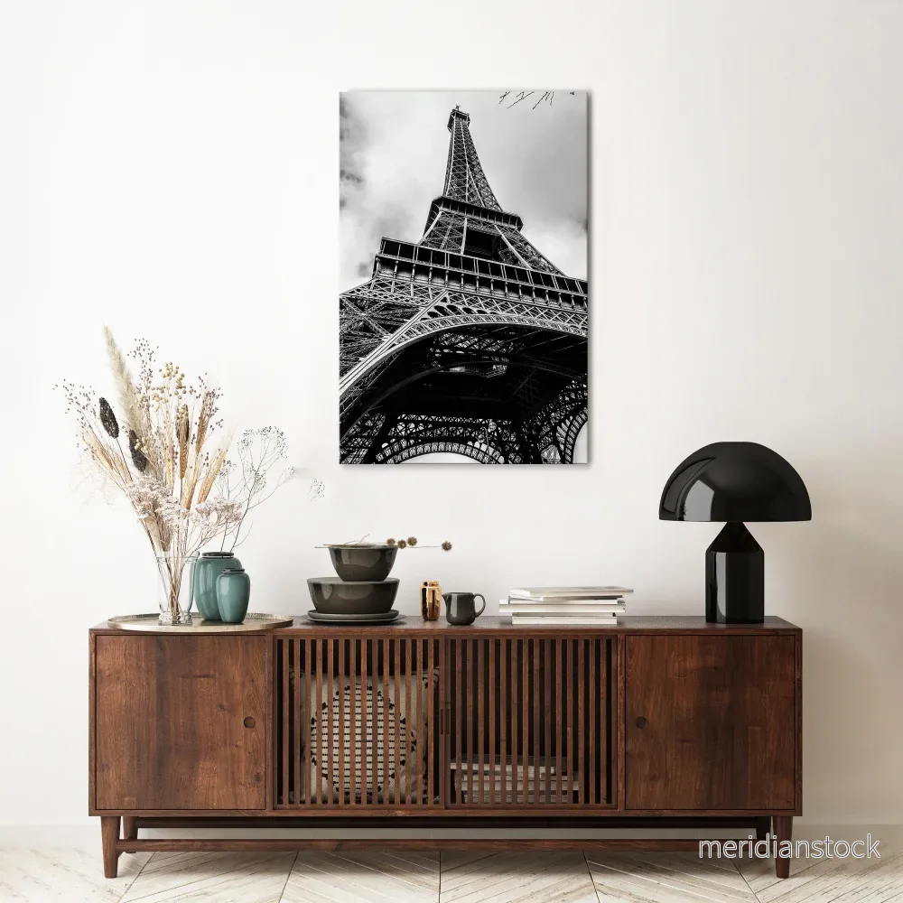 MONOCHROME PARISIAN ICON Vertical Canvas Print