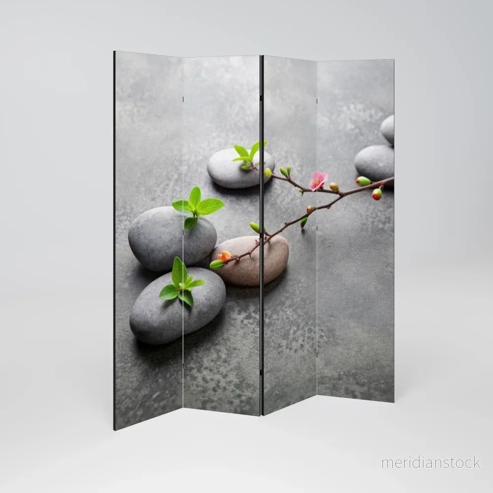 STONES AND BLOSSOMS Rumsavdelare 4 paneler