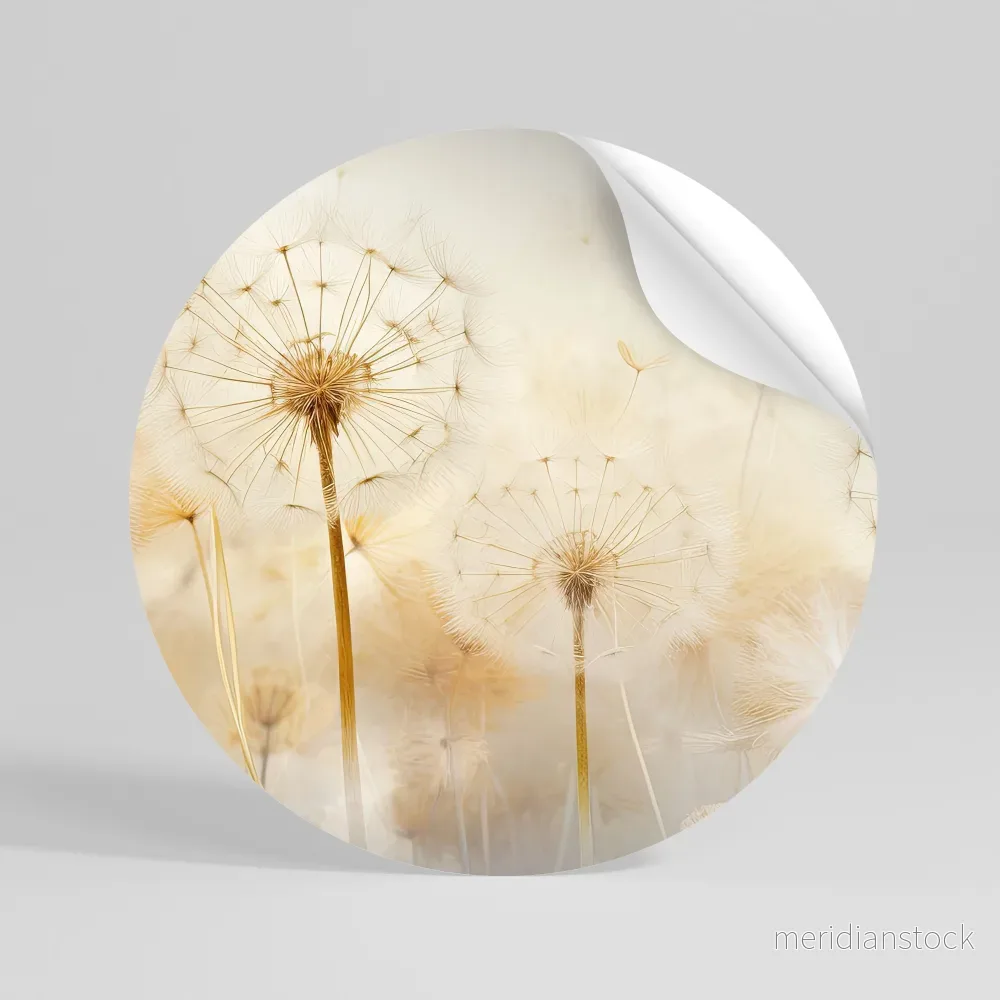 DREAMY DANDELION FIELDS Rund väggdekal DREAMY DANDELION FIELDS Rund väggdekal