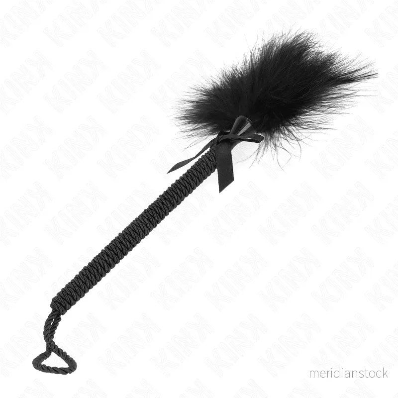 KINK - NYLON ROPE WAND WITH TICKLE FEATHERS AND BLACK BOW 25 CM - Bild 2