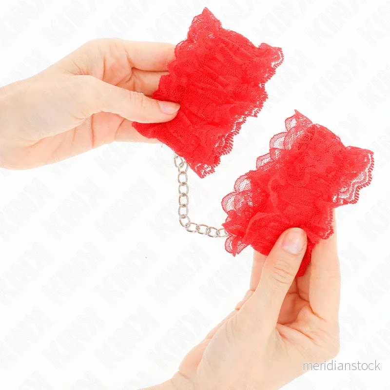 KINK - LACE ELASTIC WRIST RESTRAINTS RED - Bild 3