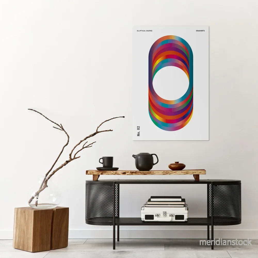 ELIPTICAL GRADIENTS Vertical Canvas Print - Bild 2
