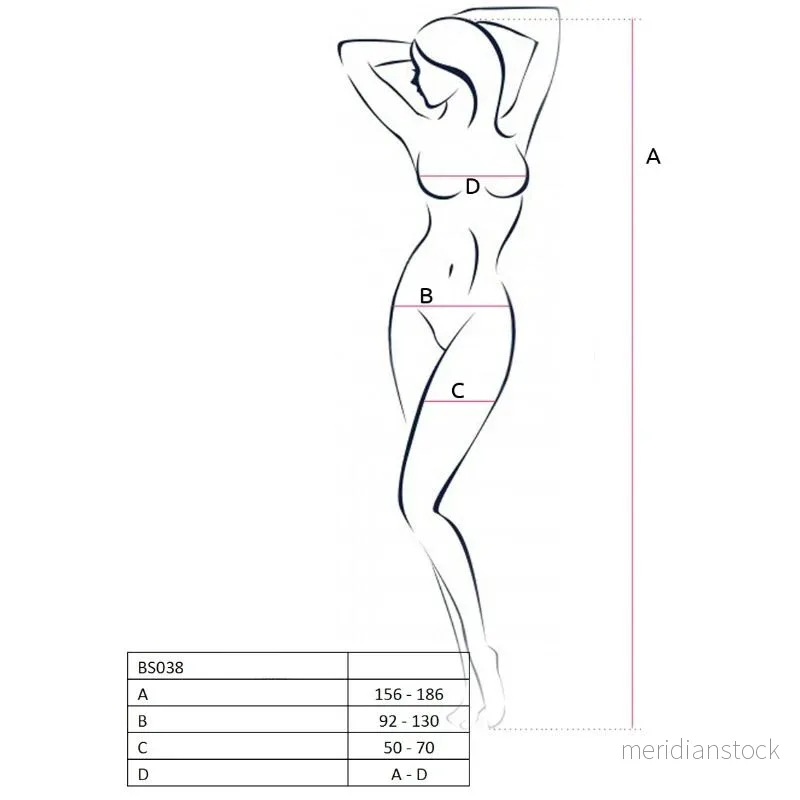 PASSION - WOMAN BS038 WHITE BODYSTOCKING ONE SIZE - Bild 2