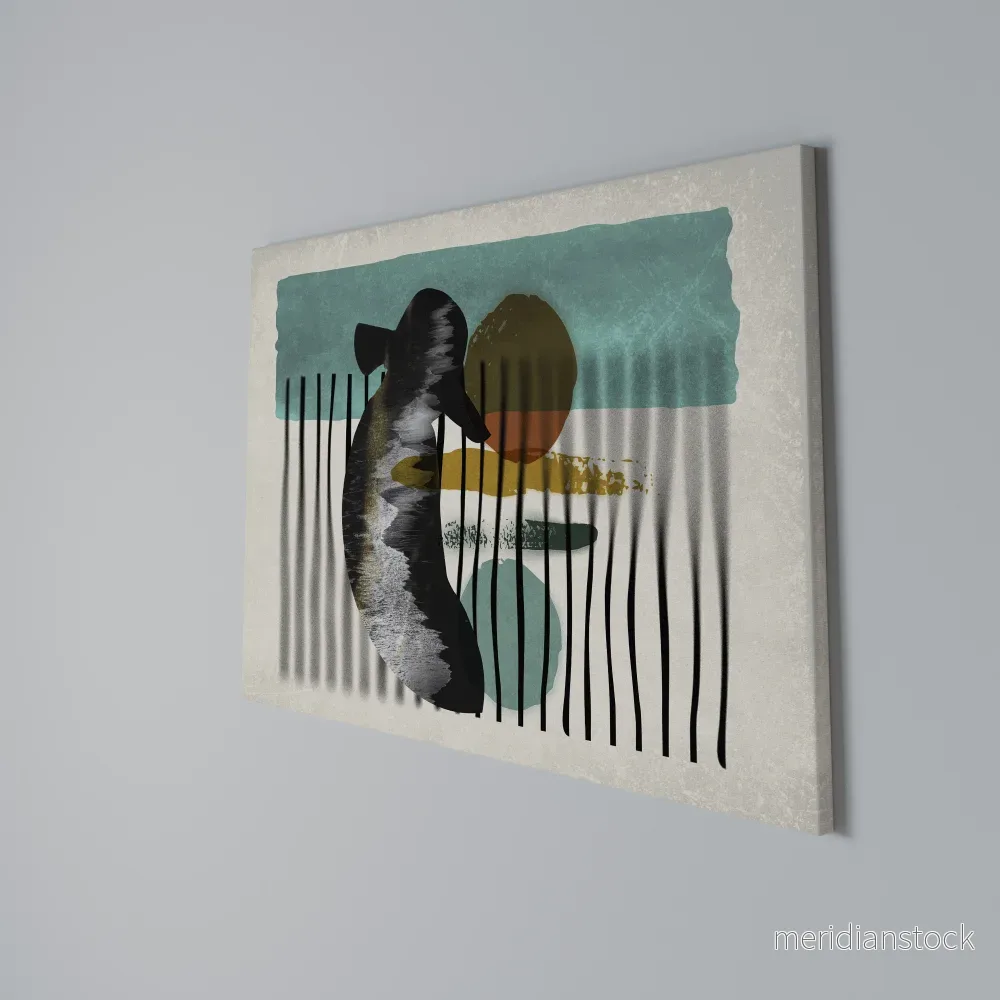 INKWELL TURQOISE Horizontal Canvas Print - Bild 3