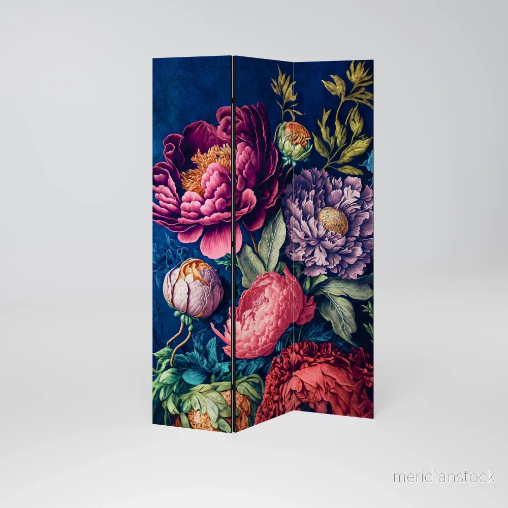 BLOOMING ELEGANCE Dekorativ rumsavdelare – 3 paneler