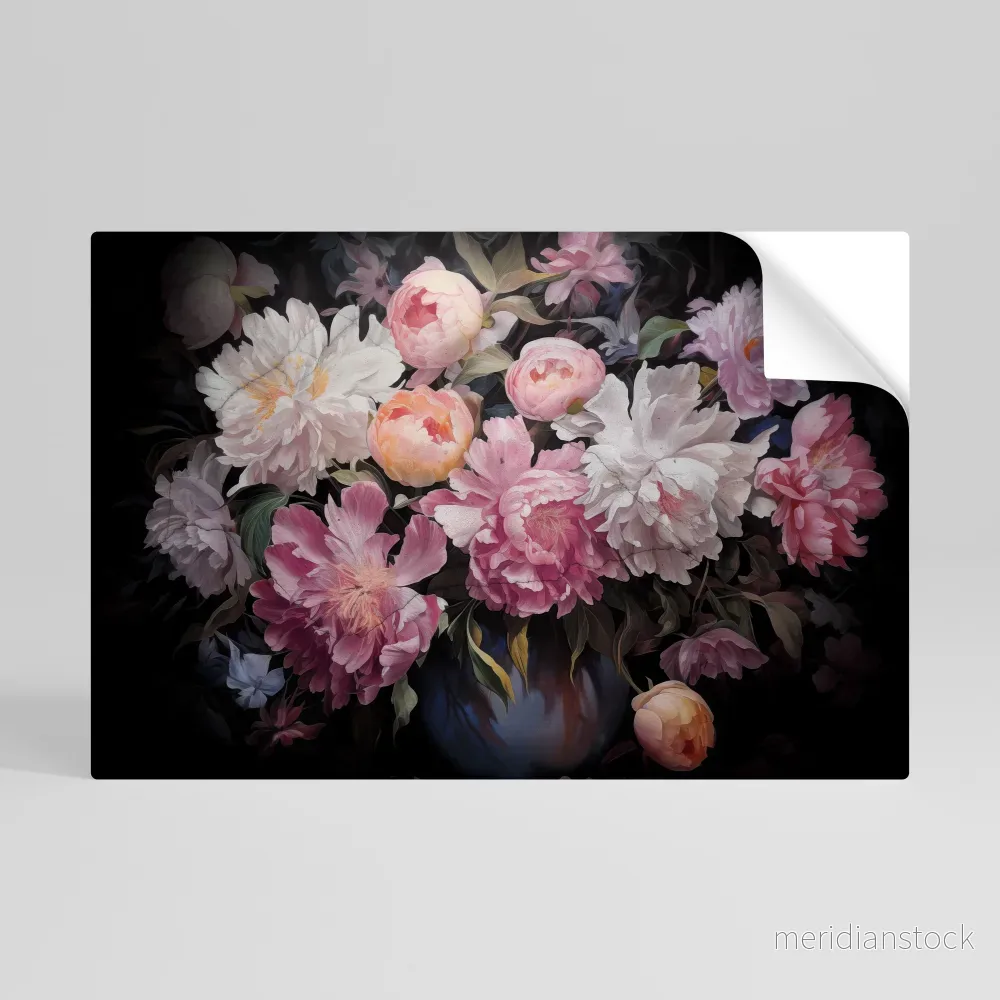 CRASHED PEONIES Självhäftande Horisontell Poster CRASHED PEONIES Självhäftande Horisontell Poster