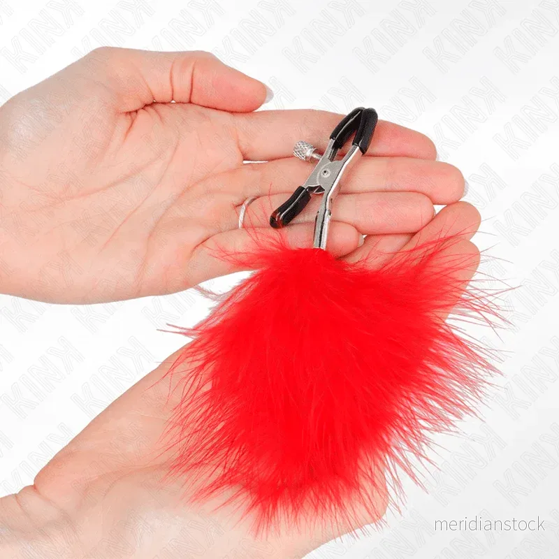 KINK - FEATHER NIPPLE CLAMP RED 7 CM - Bild 3