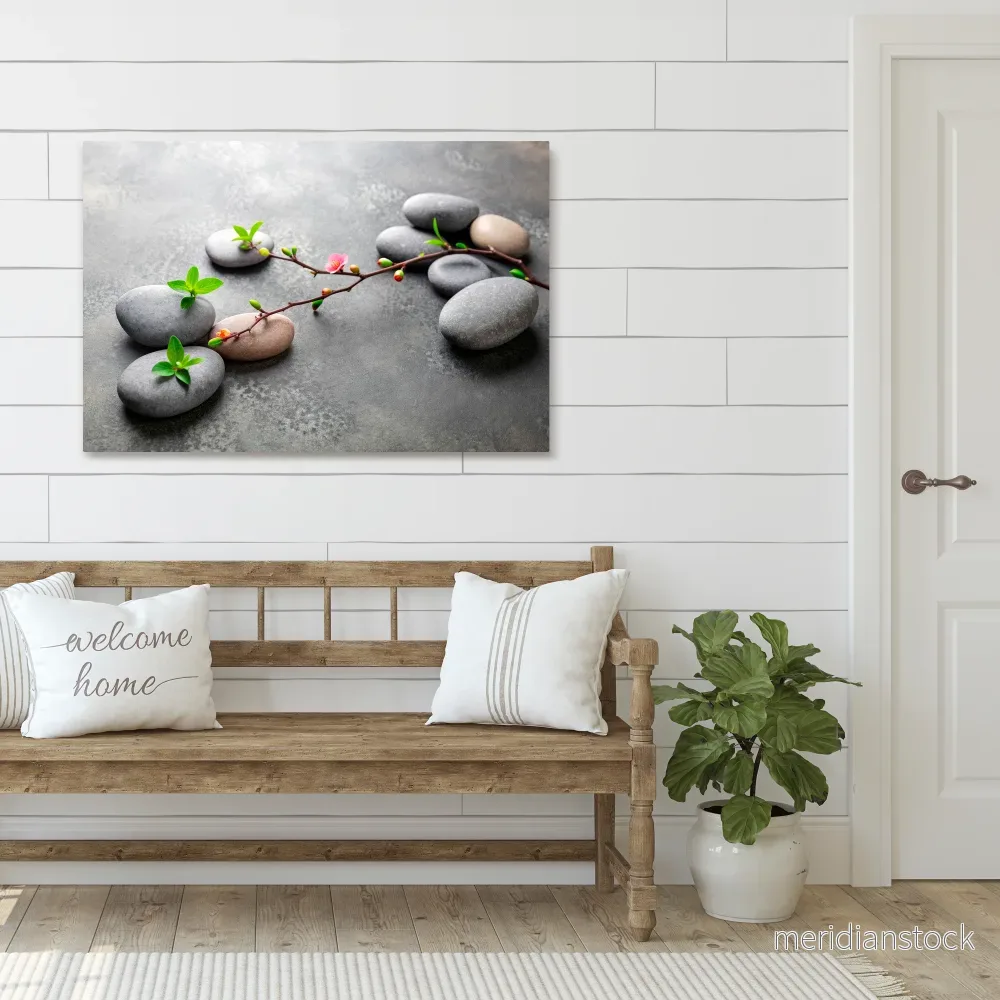 STONES AND BLOSSOMS Horizontal Canvas Print