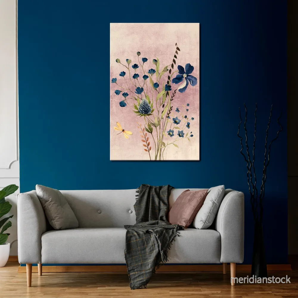 CORNFLOWER REVERIE Vertical Canvas Print
