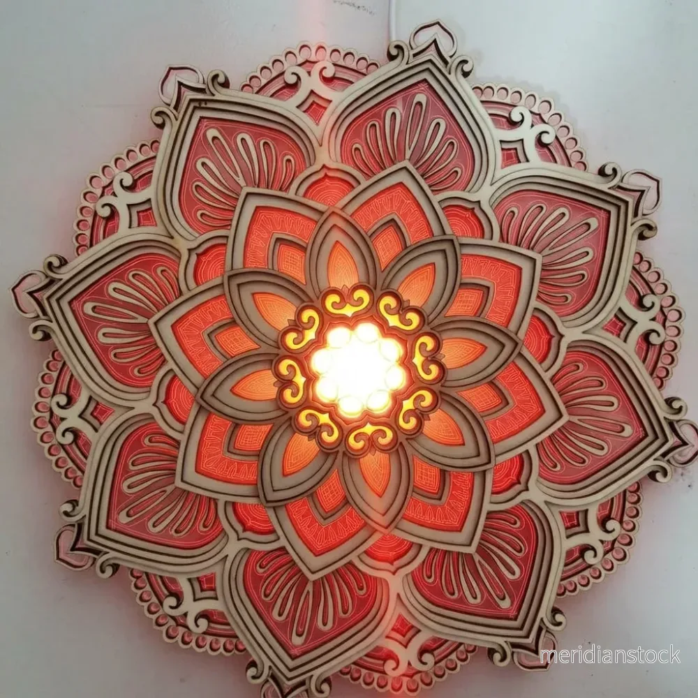 Dekorativ vägglampa med mandala – Mandarise - Bild 3