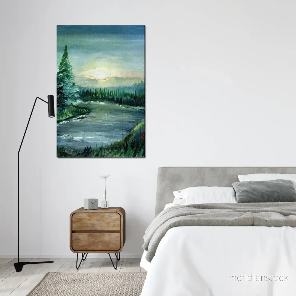 FOREST SUNSET Vertical Canvas Print - Bild 2