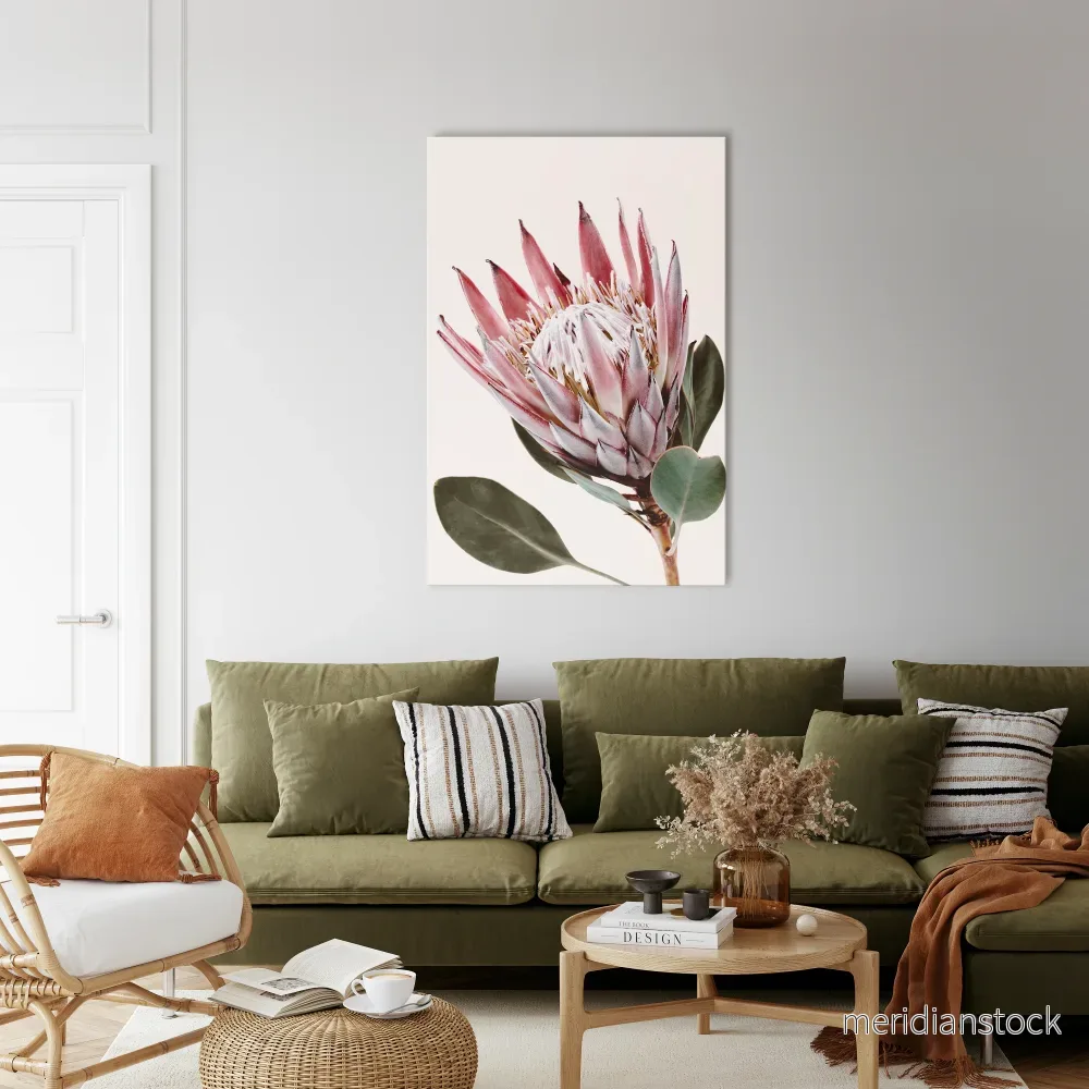 PROTEA FLOWER Vertical Canvas Print PROTEA FLOWER Vertical Canvas Print