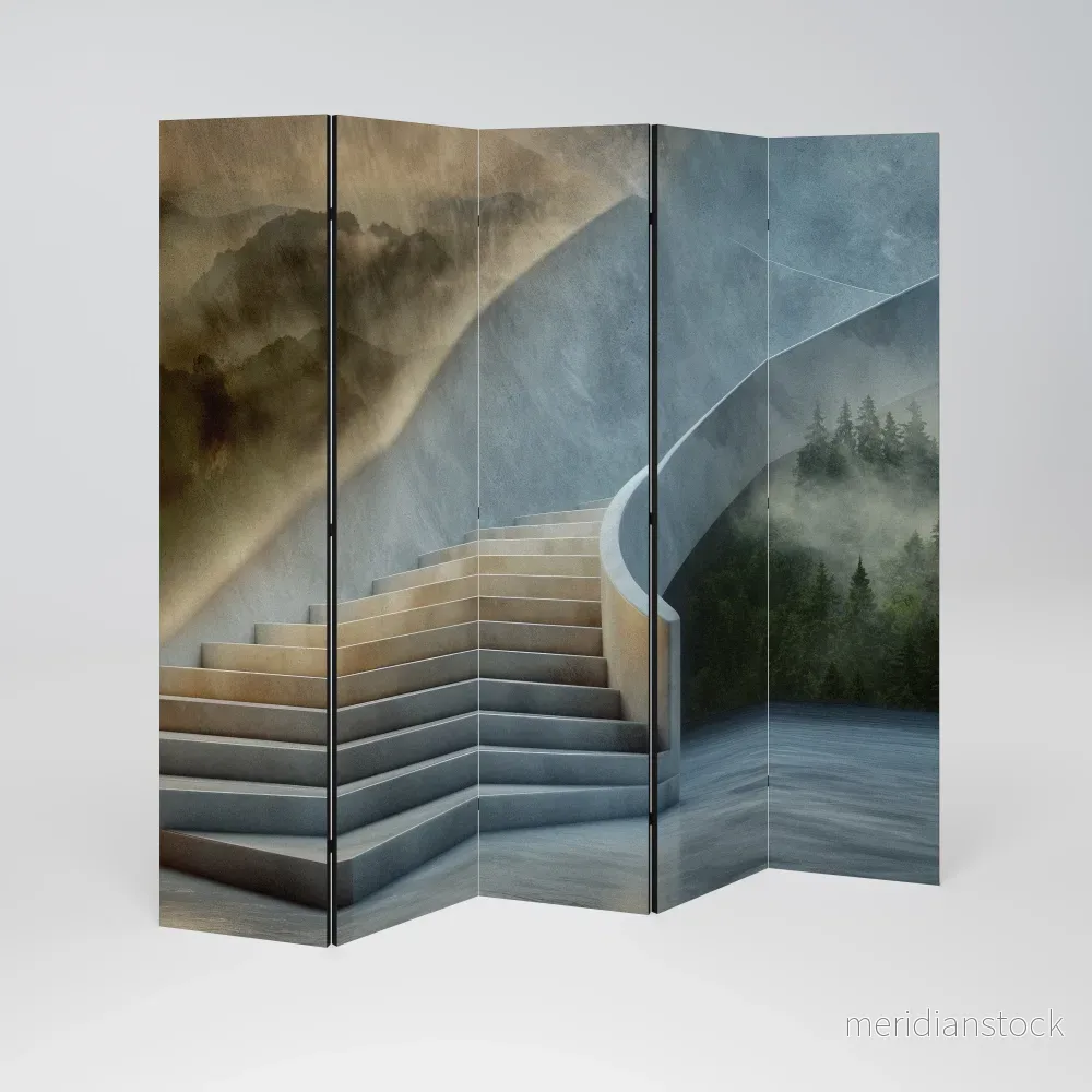 STEPS TO SERENITY Dekorativ rumsavdelare – 5 paneler