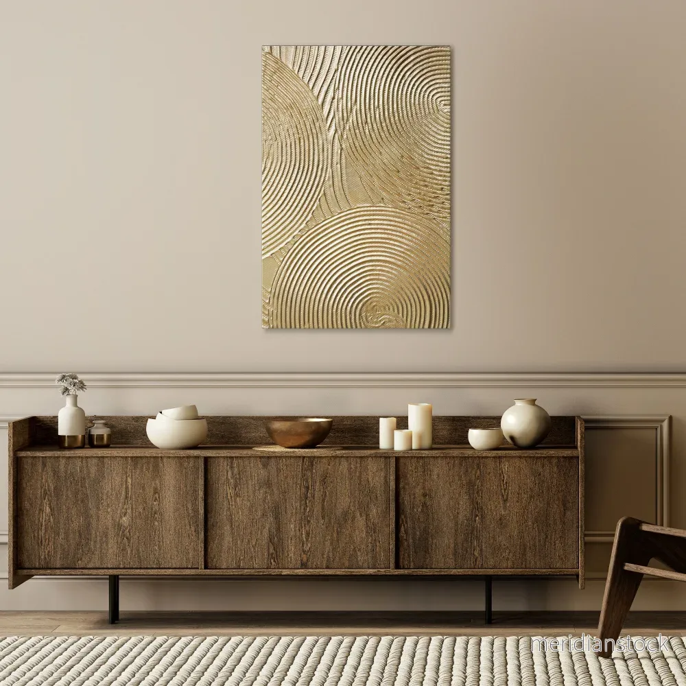 GOLDEN WAVES UNFOLD Vertical Canvas Print - Bild 2