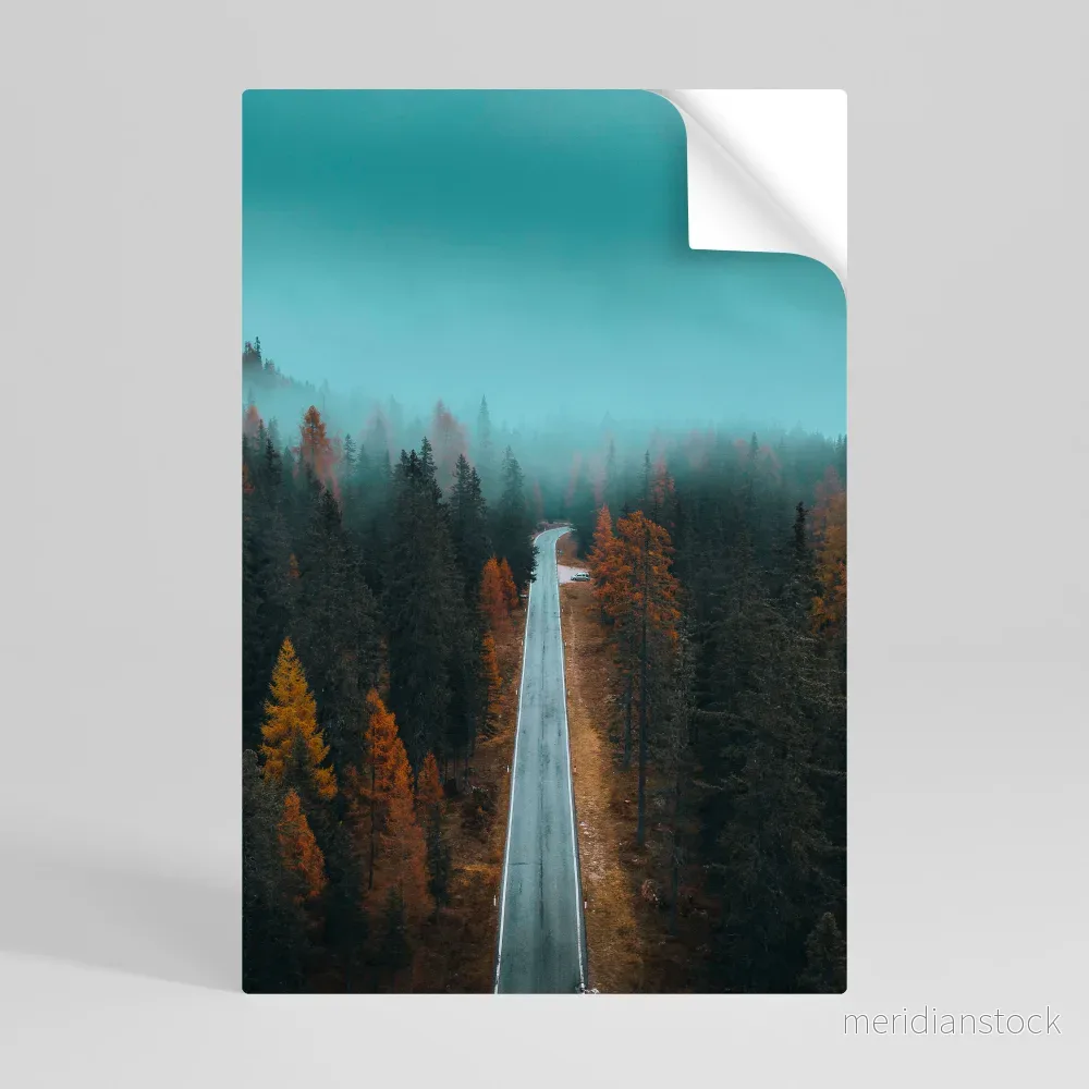 SERENE ROADWAY ESCAPE Självhäftande Vertikal Poster - Bild 2