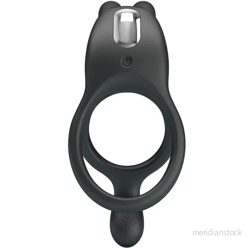PRETTY LOVE - SETH DOUBLE VIBRATING RING RABBIT 7 VIBRATIONS BLACK